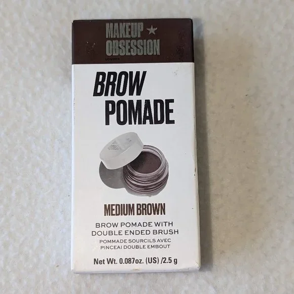 Brow Pomade MEDIUM BROWN w/ Double ended brush by Makeup Obsession - Picture 2 of 5
